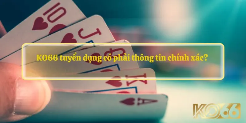 KO66 tuyển dụng có phải thông tin chính xác? 